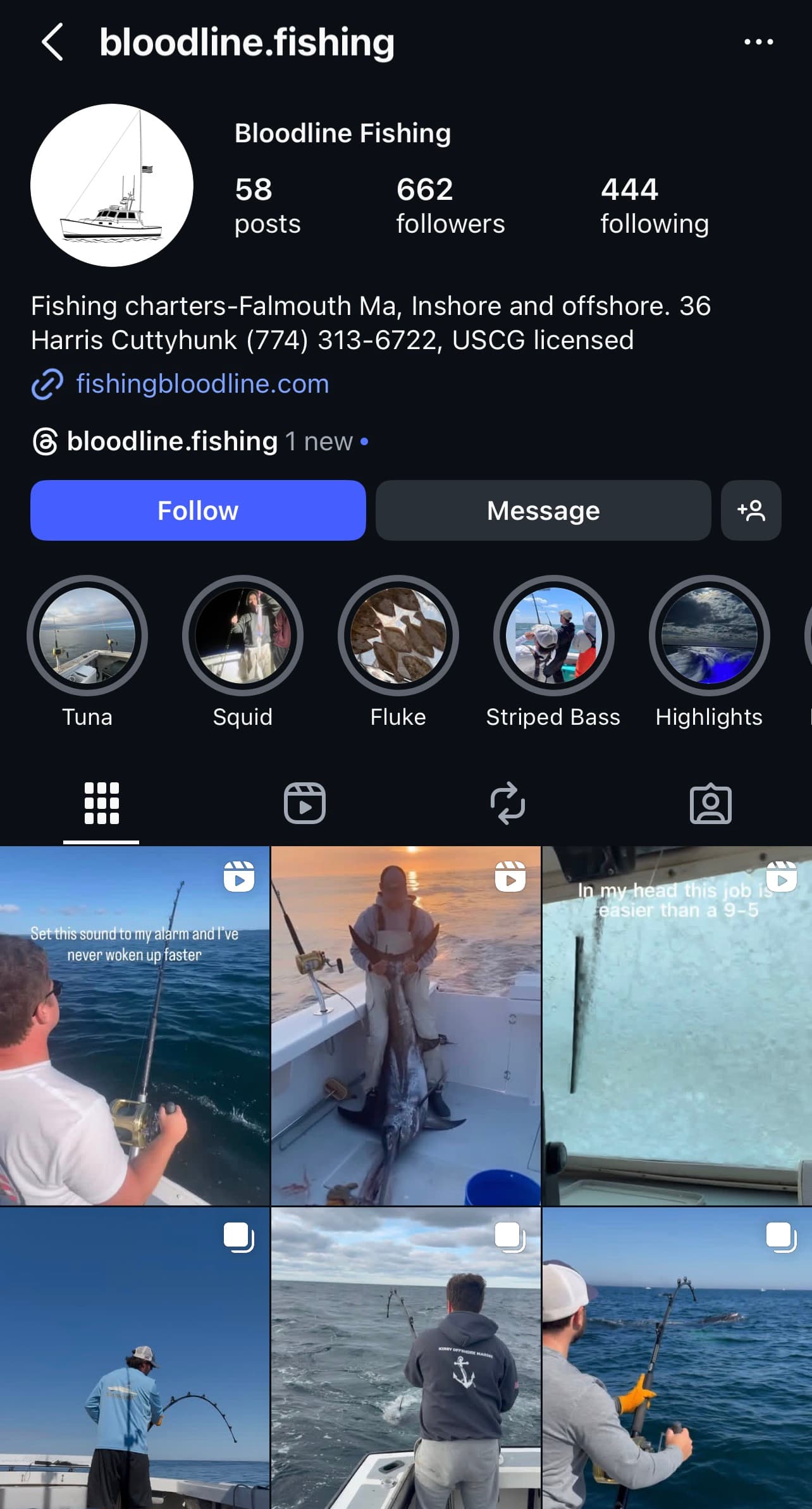 Bloodline Charters Instagram preview